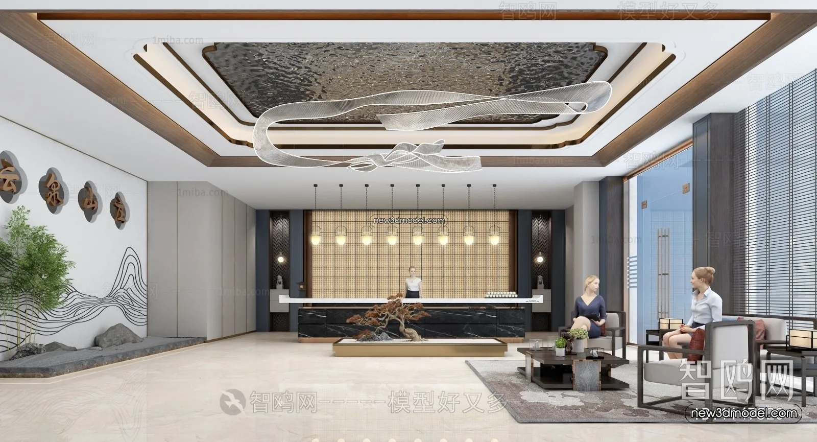 Interior 3D Model of Sales Office - 3D Scene - 076