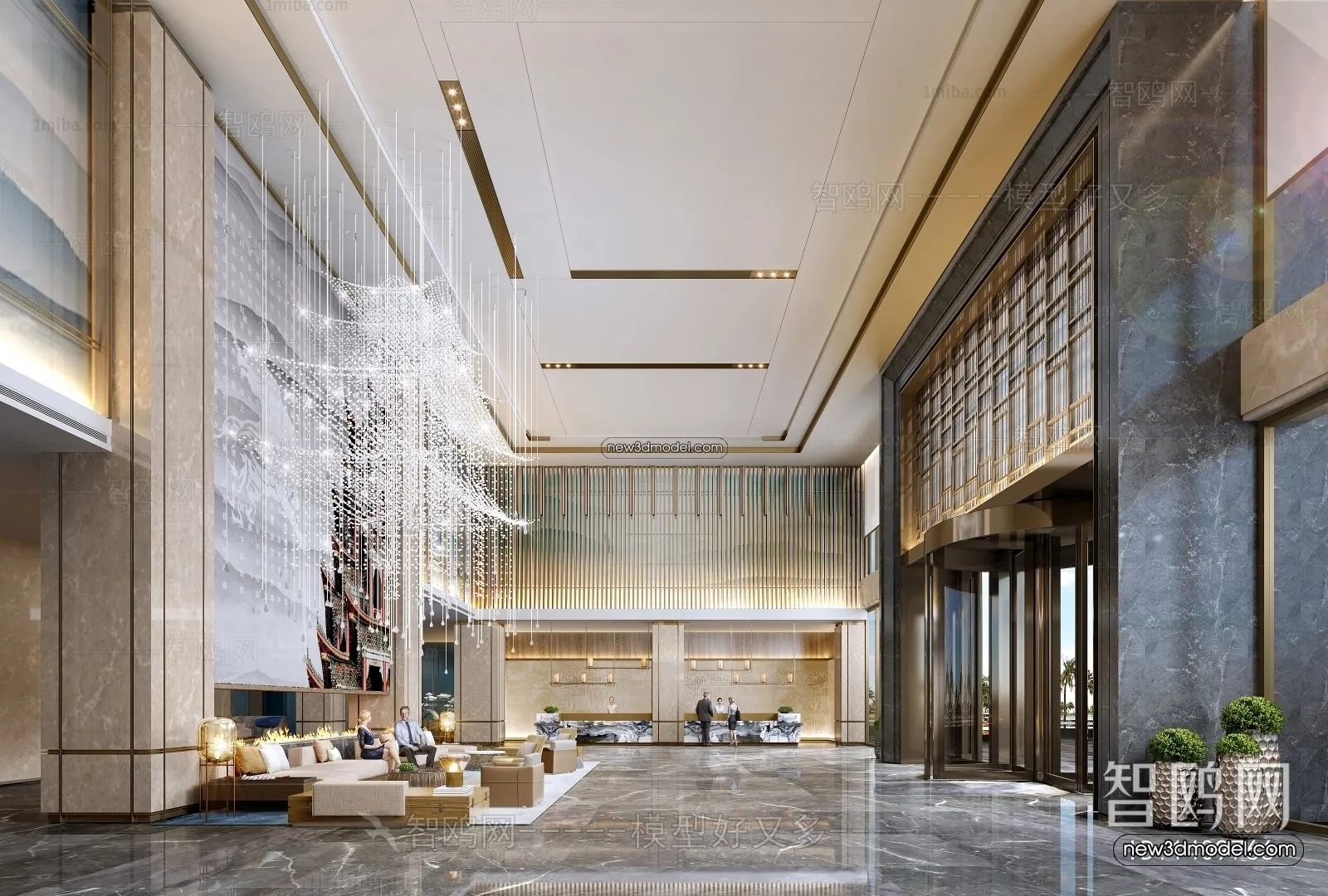 Interior 3D Model of Sales Office - 3D Scene - 078