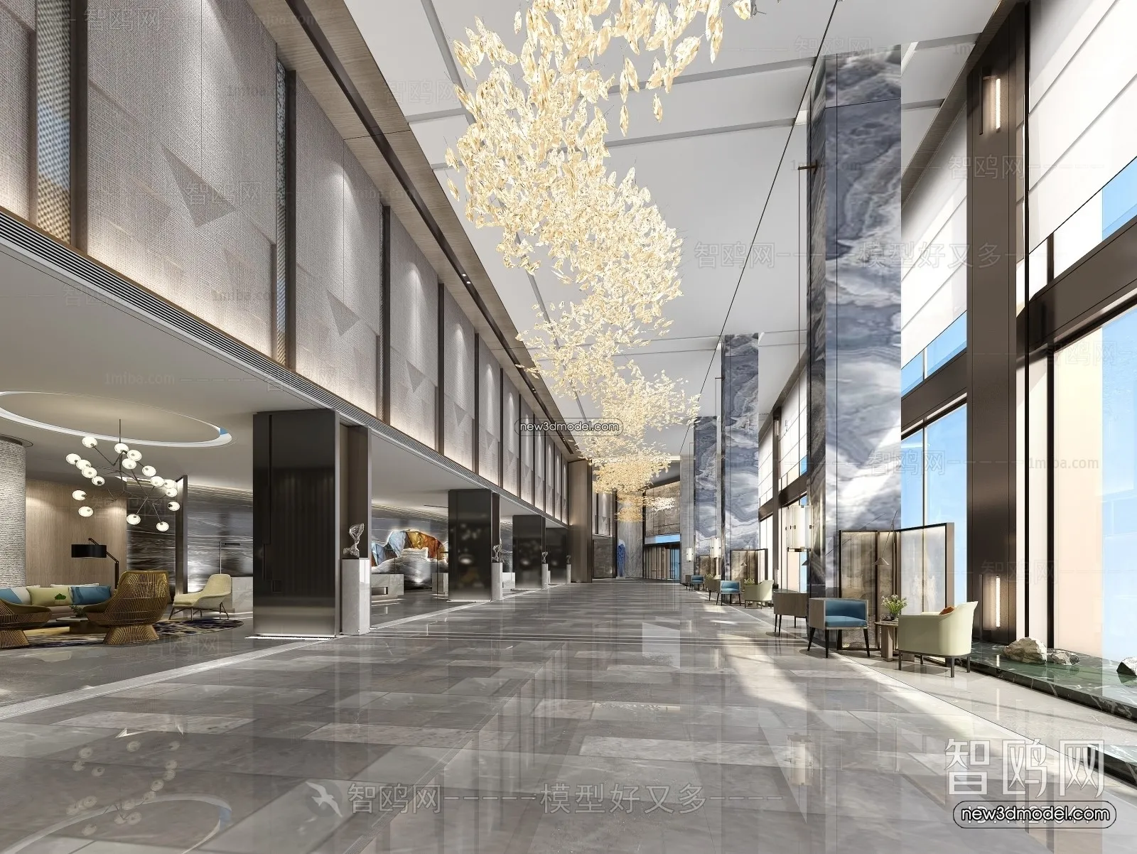 Interior 3D Model of Sales Office - 3D Scene - 081