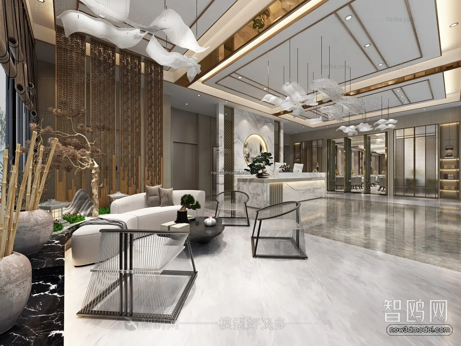 Interior 3D Model of Sales Office - 3D Scene - 082