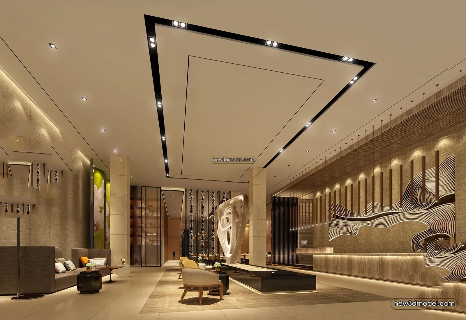 Interior 3D Model of Sales Office - 3D Scene - 087