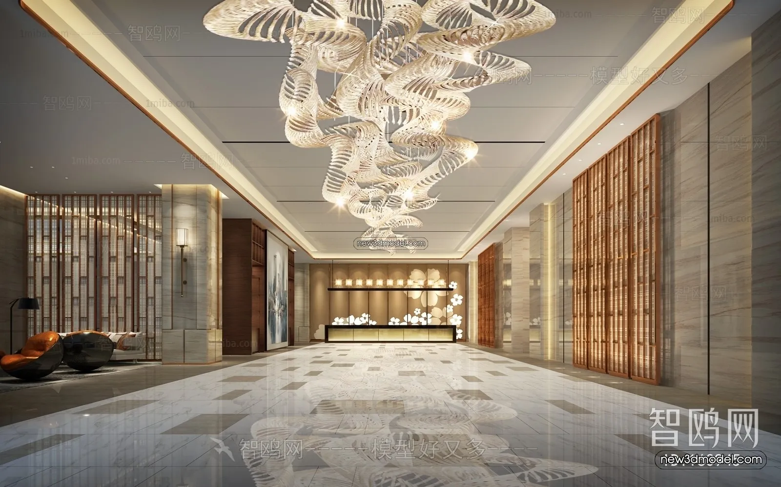 Interior 3D Model of Sales Office - 3D Scene - 091