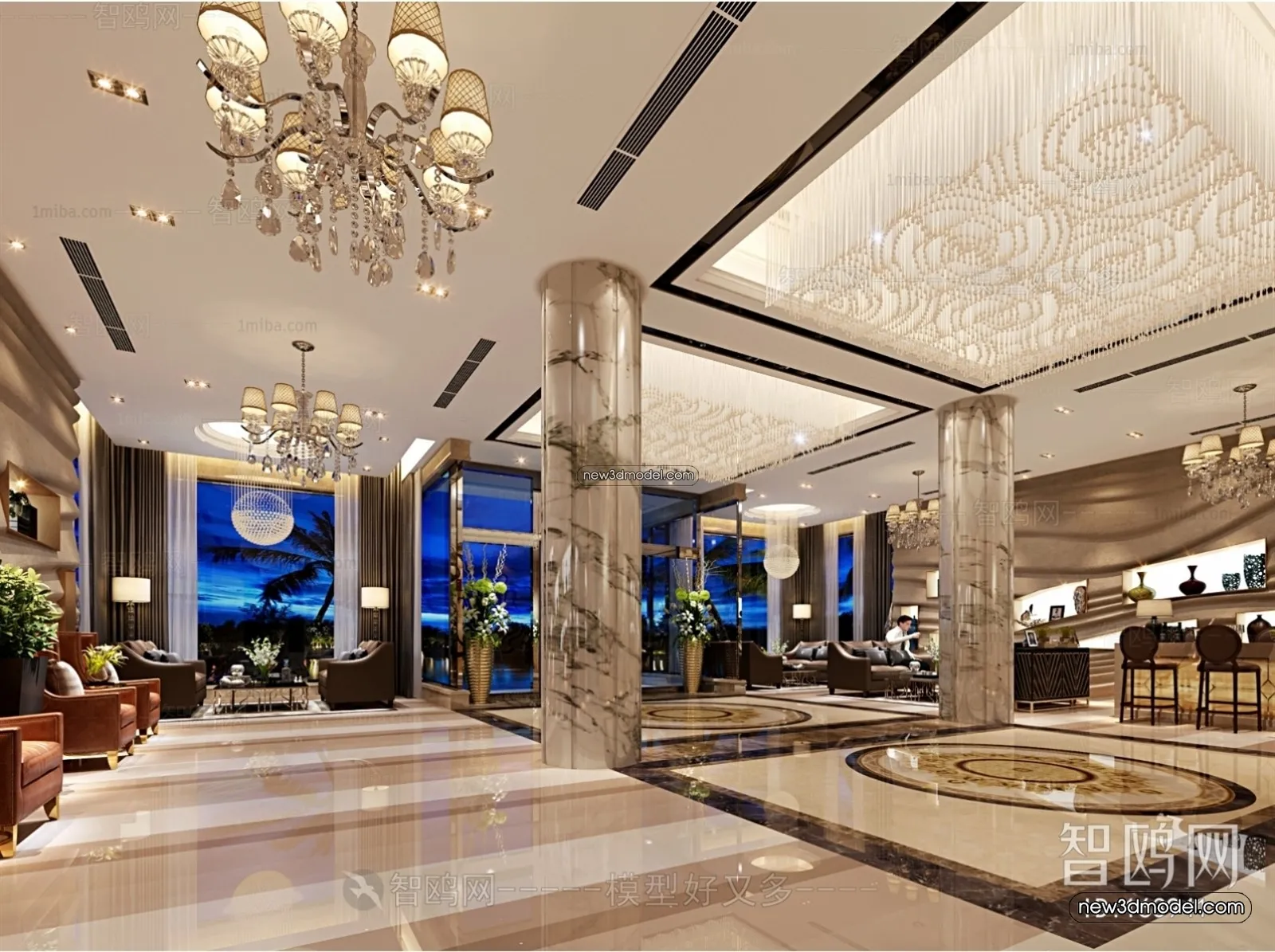 Interior 3D Model of Sales Office - 3D Scene - 092