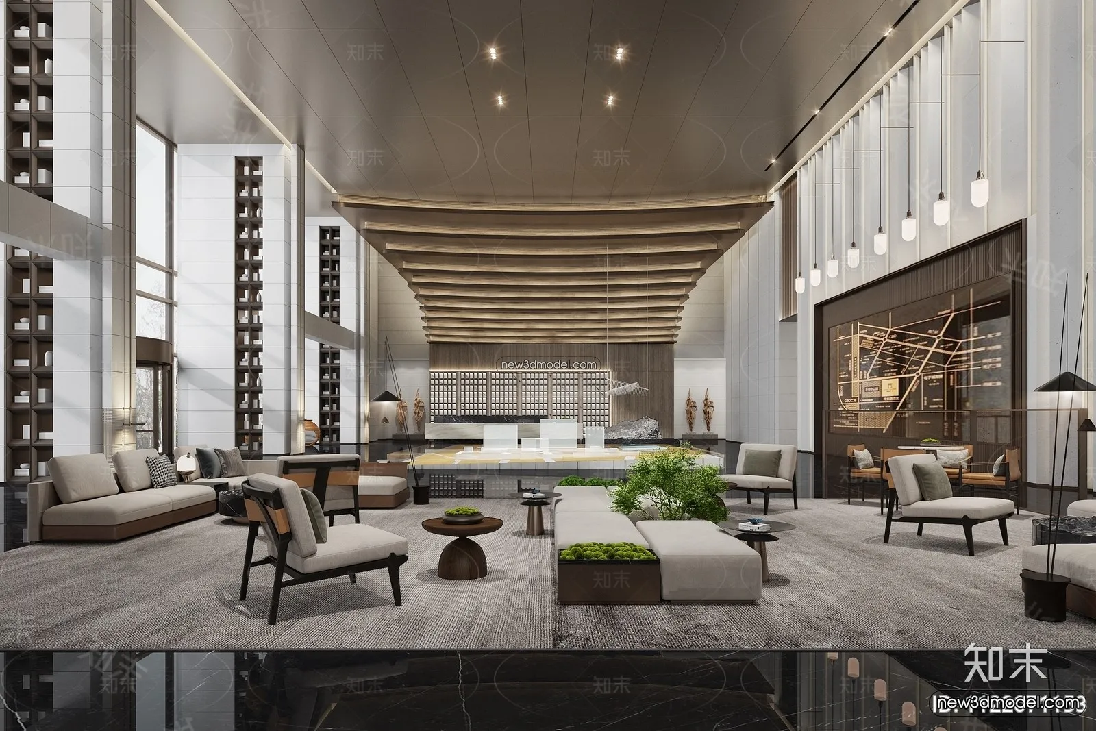 Interior 3D Model of Sales Office - 3D Scene - 095