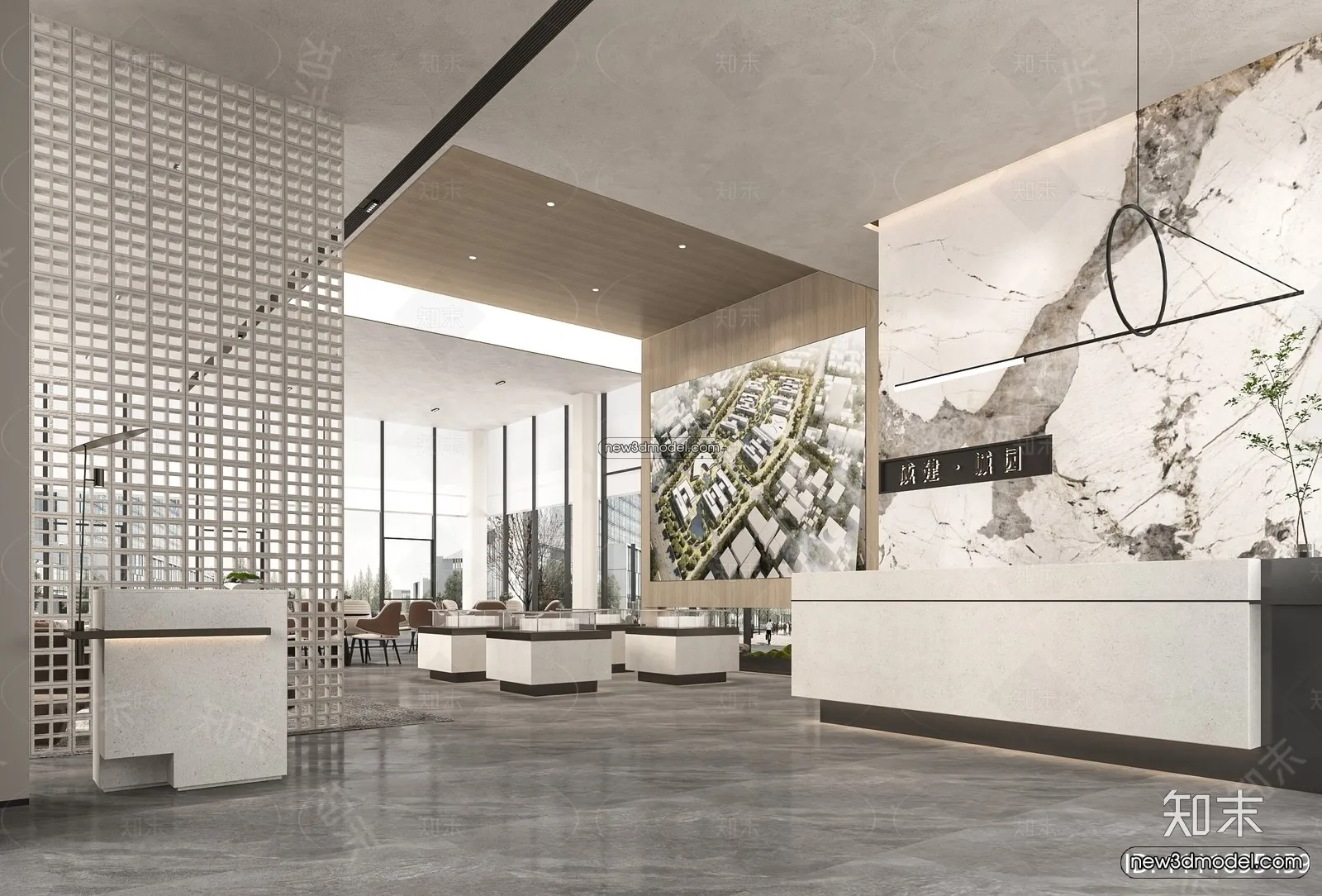 Interior 3D Model of Sales Office - 3D Scene - 096