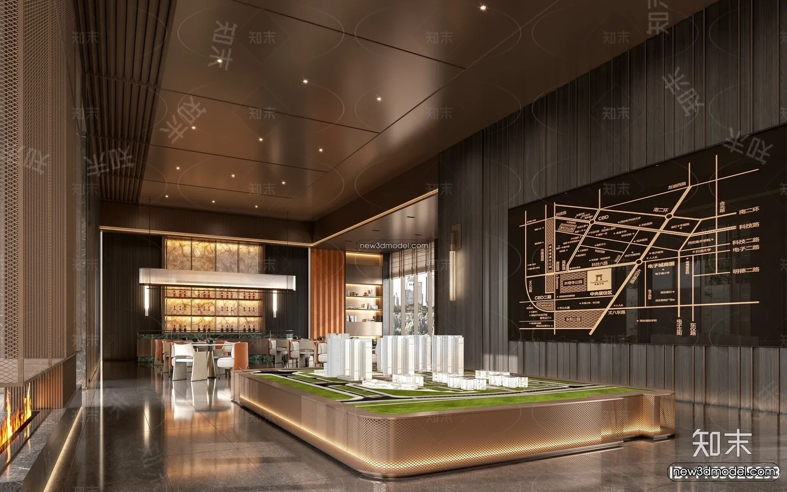 Interior 3D Model of Sales Office - 3D Scene - 097