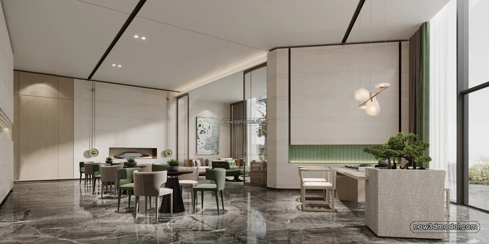 Interior 3D Model of Sales Office - 3D Scene - 105