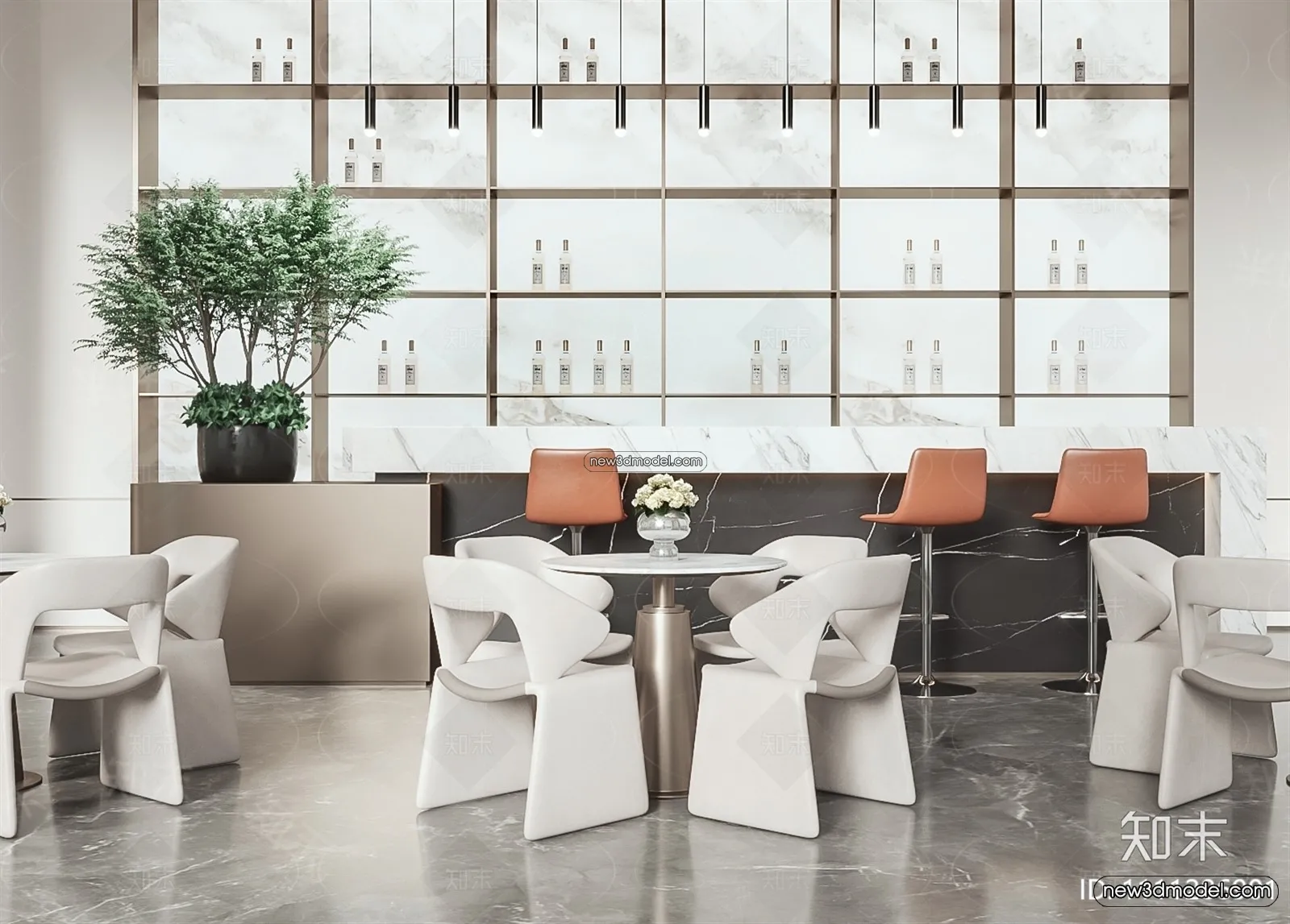 Interior 3D Model of Sales Office - 3D Scene - 114