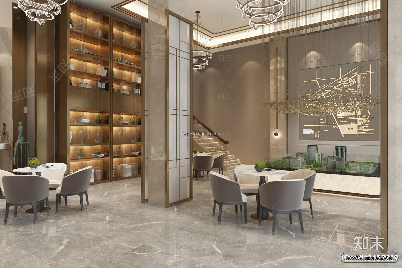 Interior 3D Model of Sales Office - 3D Scene - 120