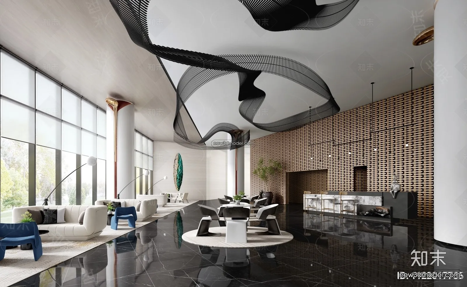 Interior 3D Model of Sales Office - 3D Scene - 123