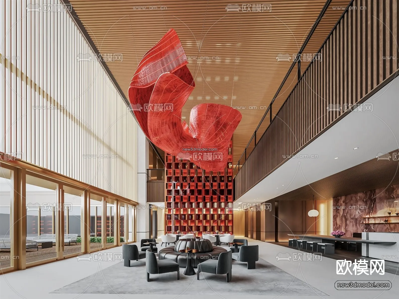 Interior 3D Model of Sales Office - 3D Scene - 124