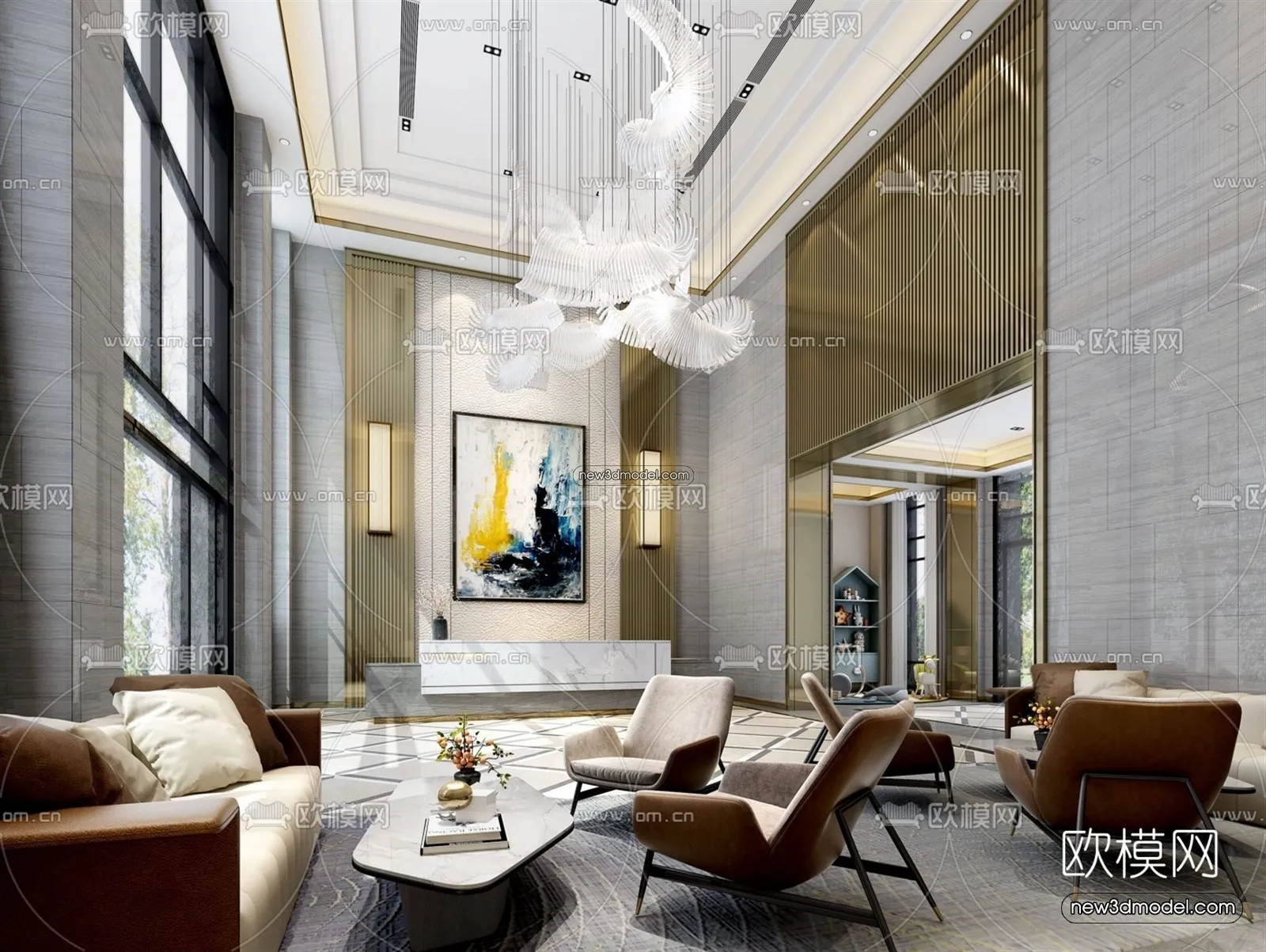 Interior 3D Model of Sales Office - 3D Scene - 152