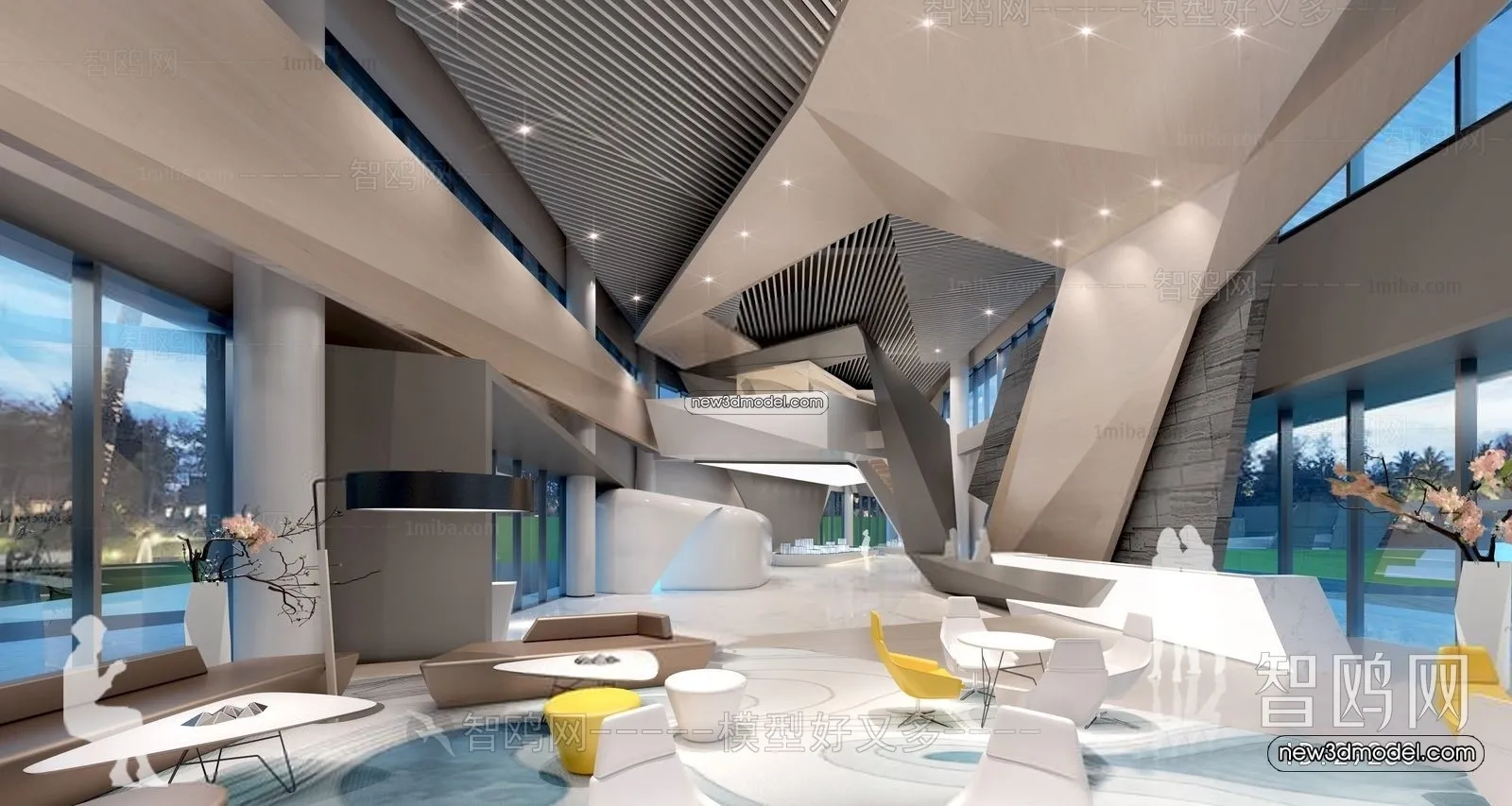 Interior 3D Model of Sales Office - 3D Scene - 153