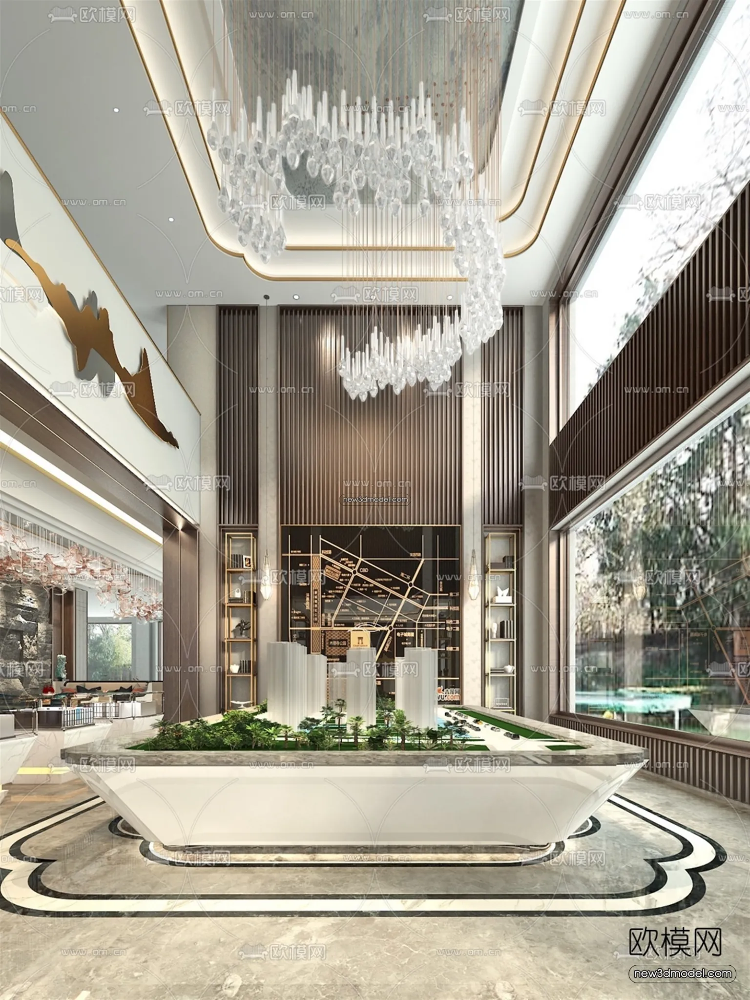 Interior 3D Model of Sales Office - 3D Scene - 154