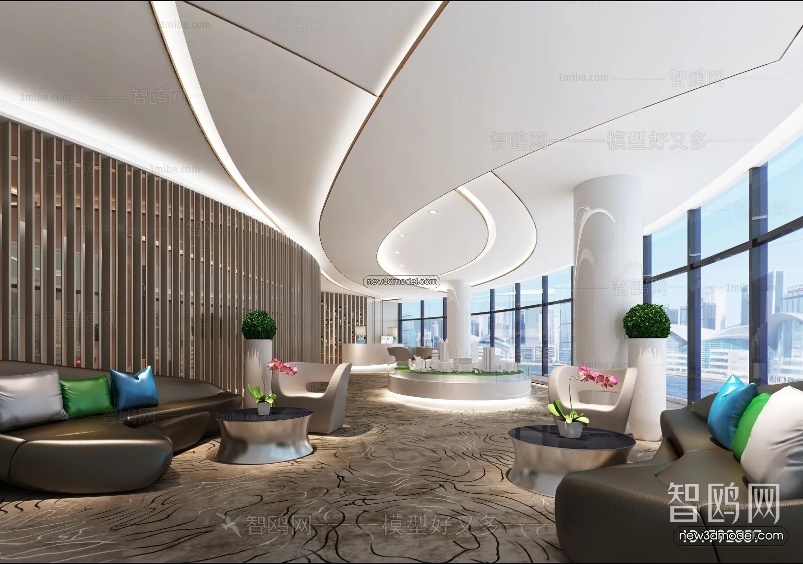 Interior 3D Model of Sales Office - 3D Scene - 163