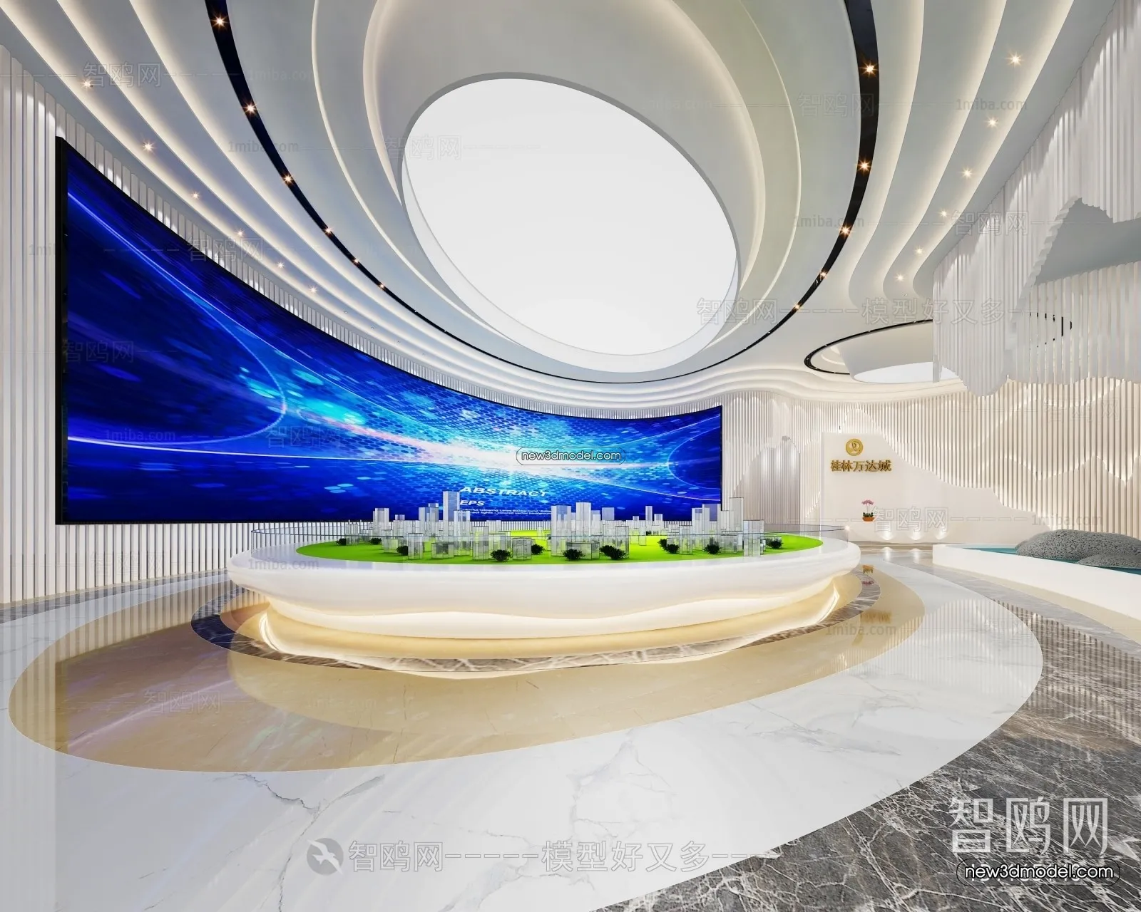 Interior 3D Model of Sales Office - 3D Scene - 164