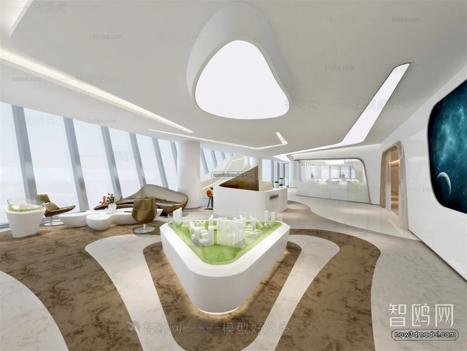 Interior 3D Model of Sales Office - 3D Scene - 167