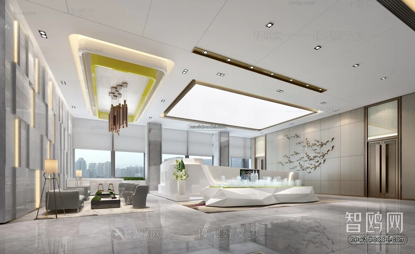 Interior 3D Model of Sales Office - 3D Scene - 168