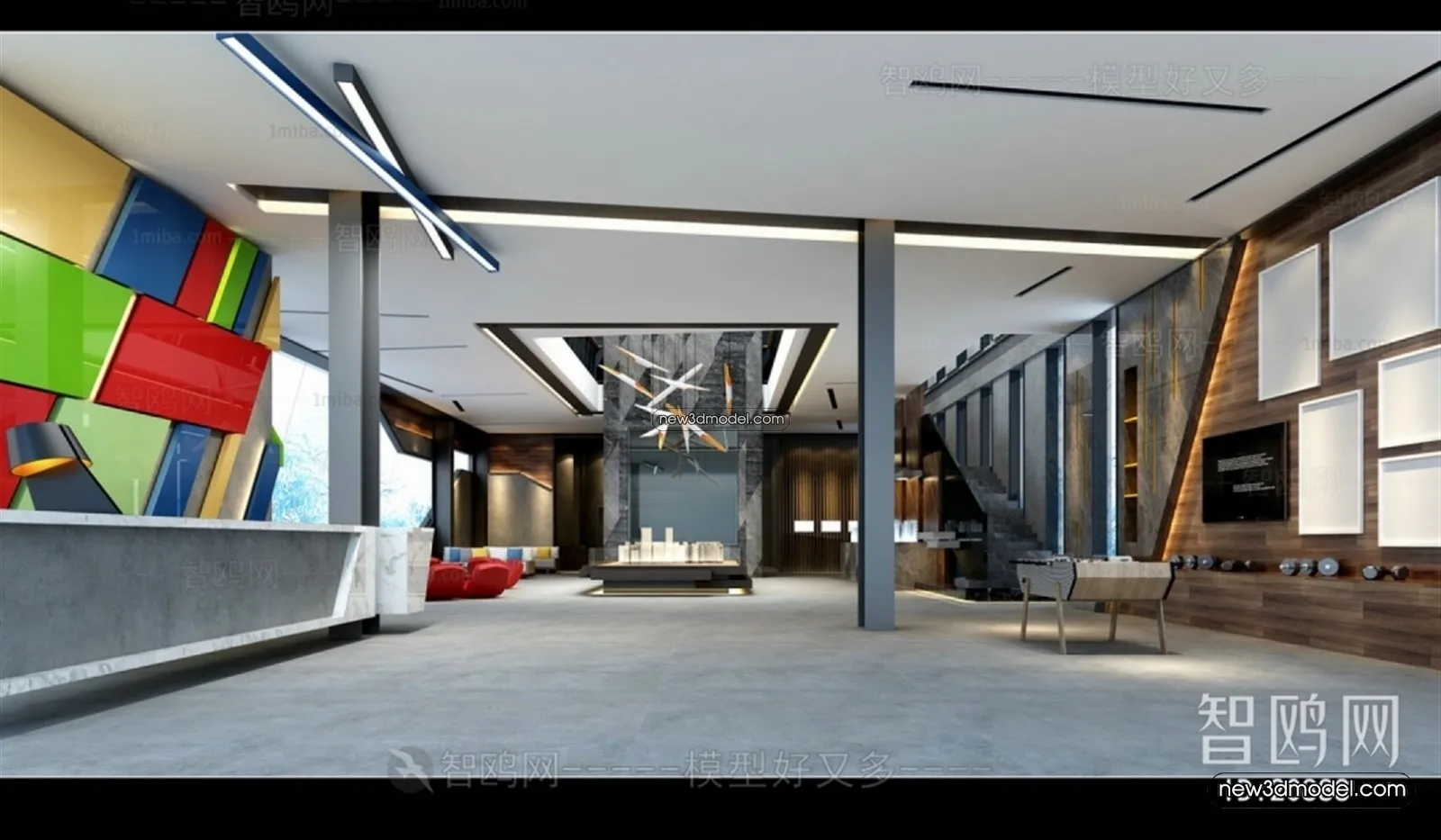 Interior 3D Model of Sales Office - 3D Scene - 170