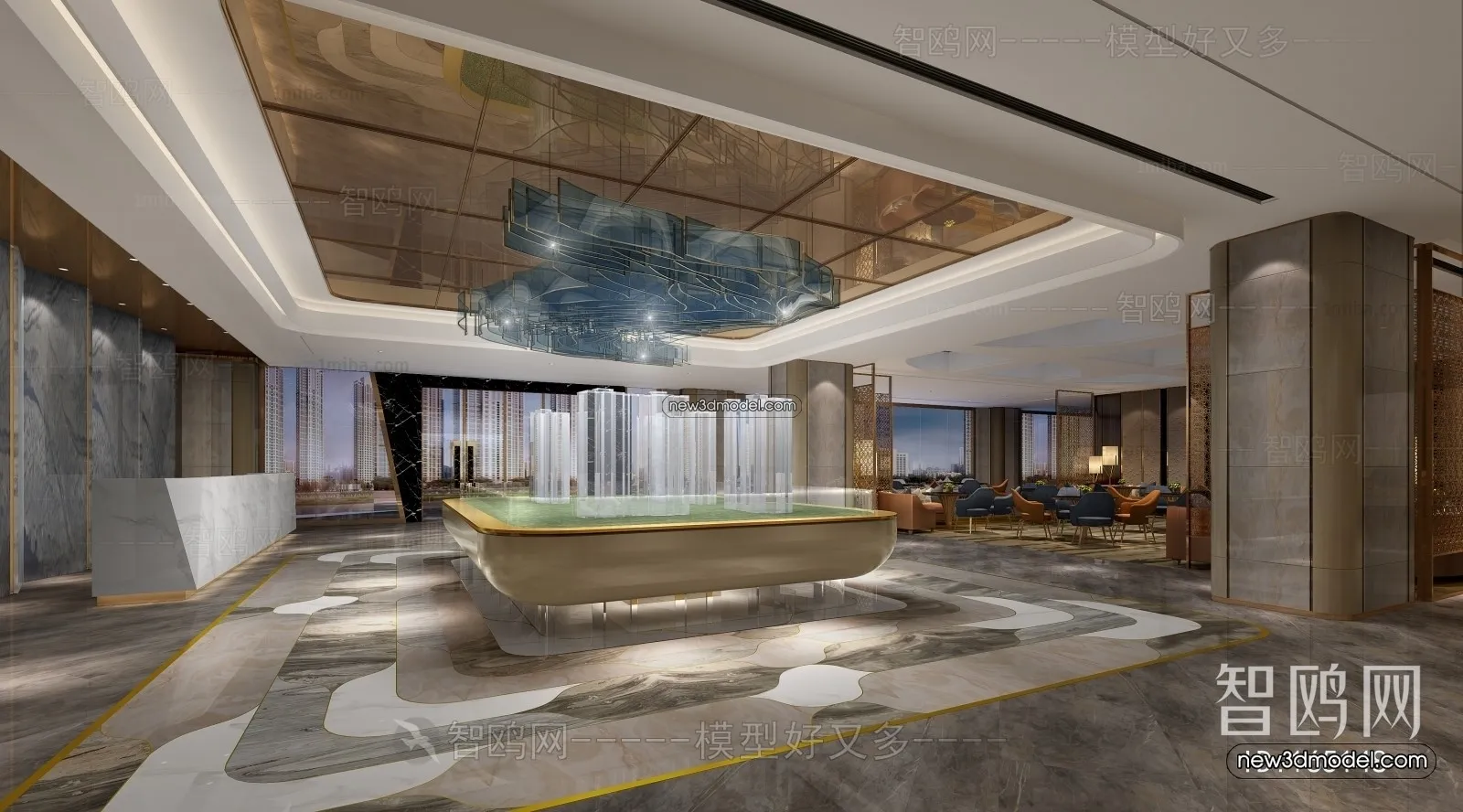 Interior 3D Model of Sales Office - 3D Scene - 174