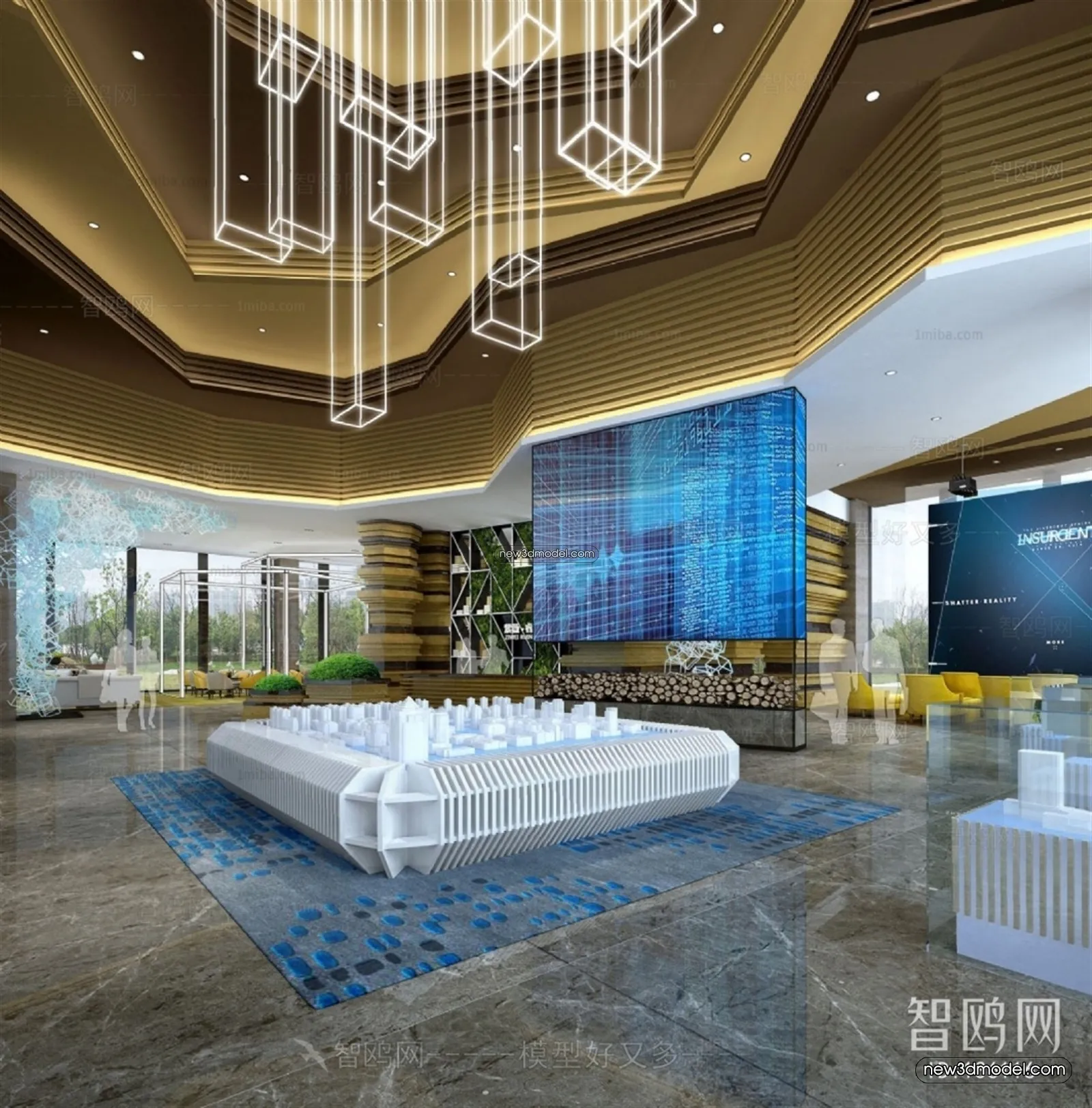 Interior 3D Model of Sales Office - 3D Scene - 175