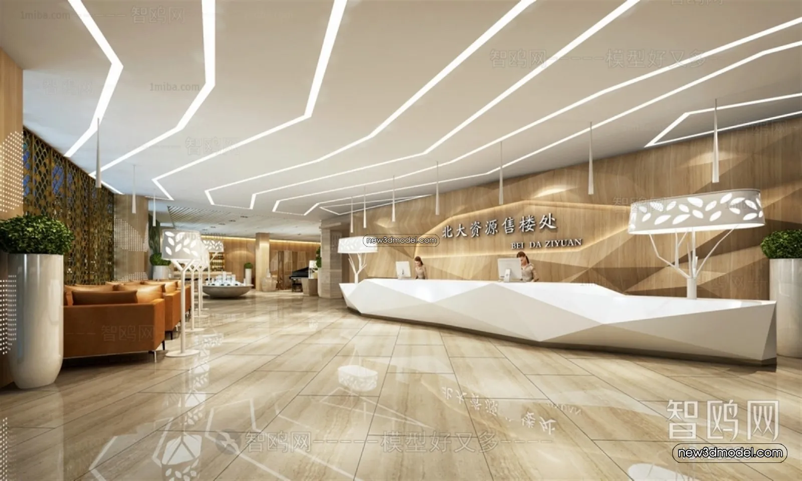 Interior 3D Model of Sales Office - 3D Scene - 177