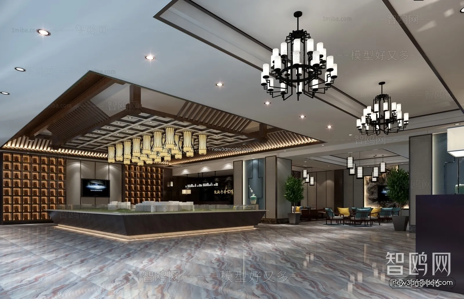 Interior 3D Model of Sales Office - 3D Scene - 180