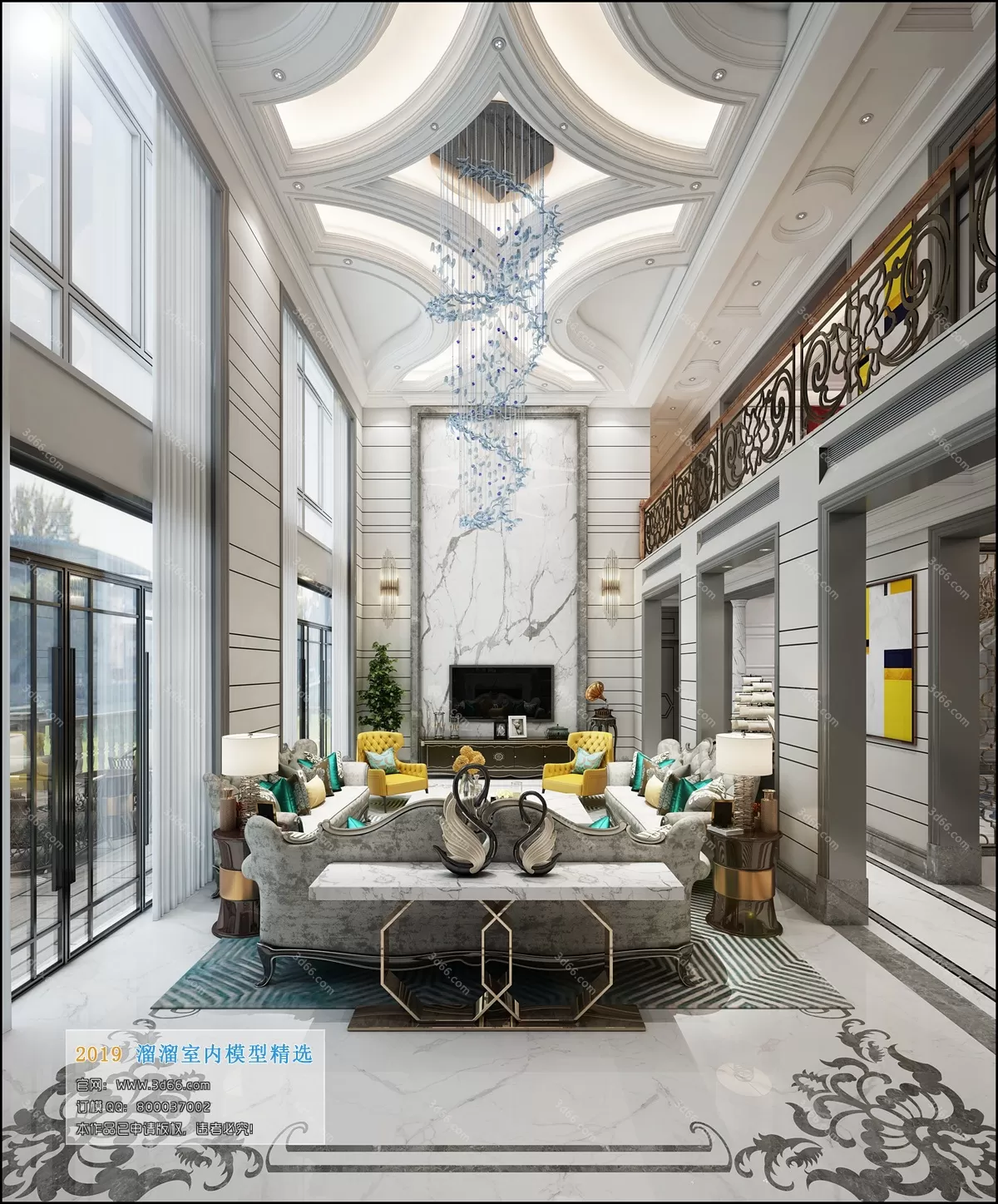 LIVING ROOM 3D MODELS – B033-Postmodern style – 188