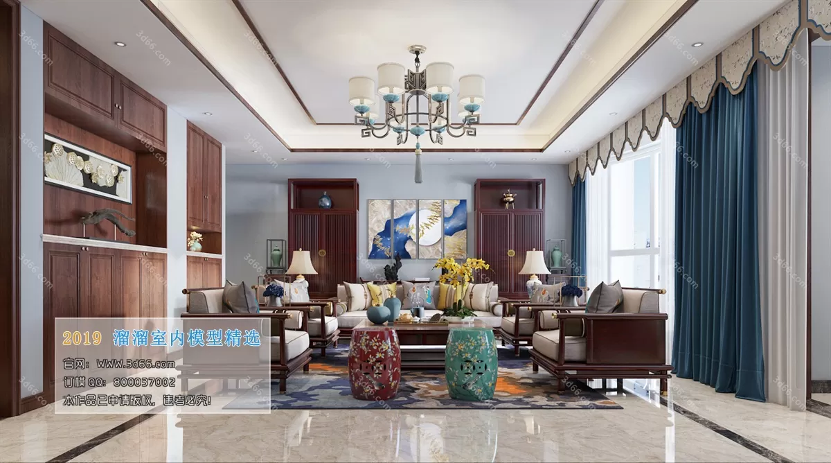 LIVING ROOM 3D MODELS – C070-Chinese style – 266