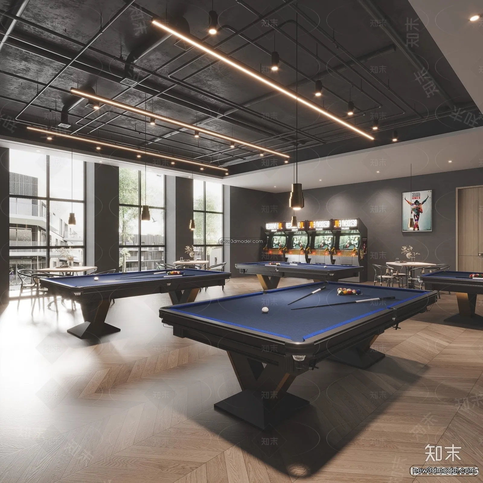 Interior 3D Models of Billiard - 3D Blocks - 008