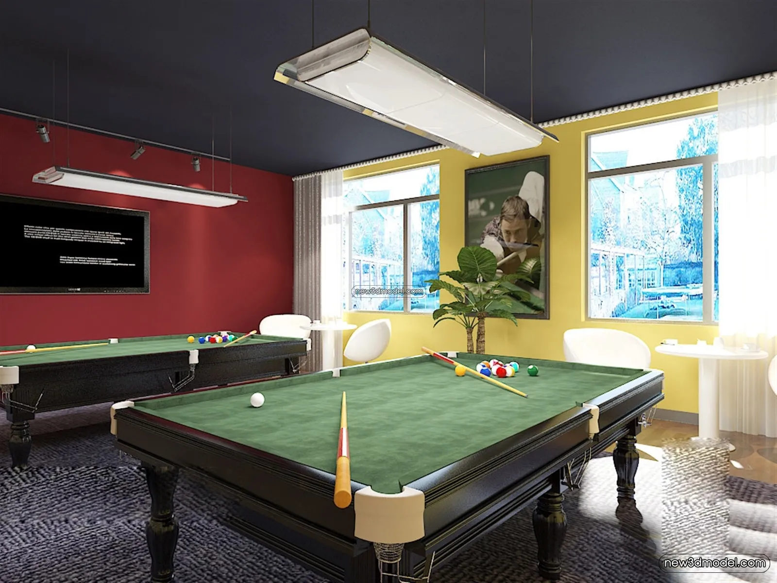 Interior 3D Models of Billiard - 3D Blocks - 012