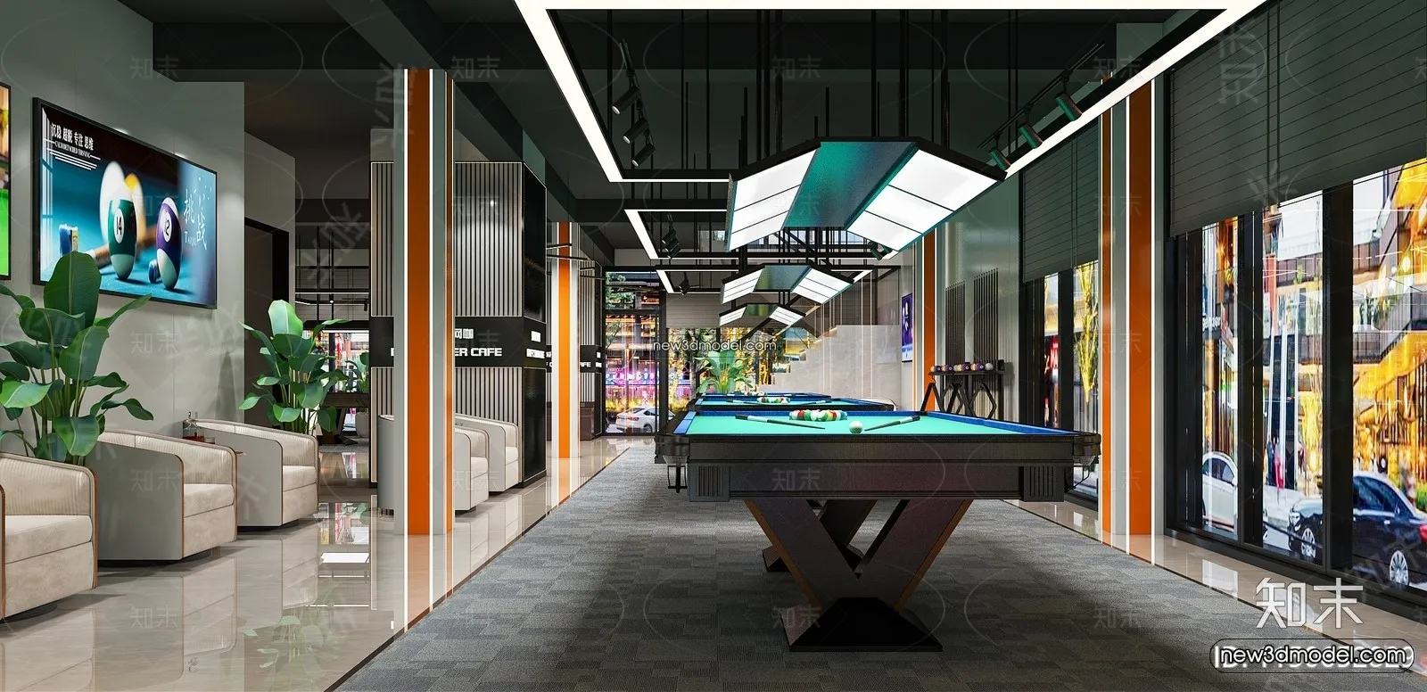 Interior 3D Models of Billiard - 3D Blocks - 014