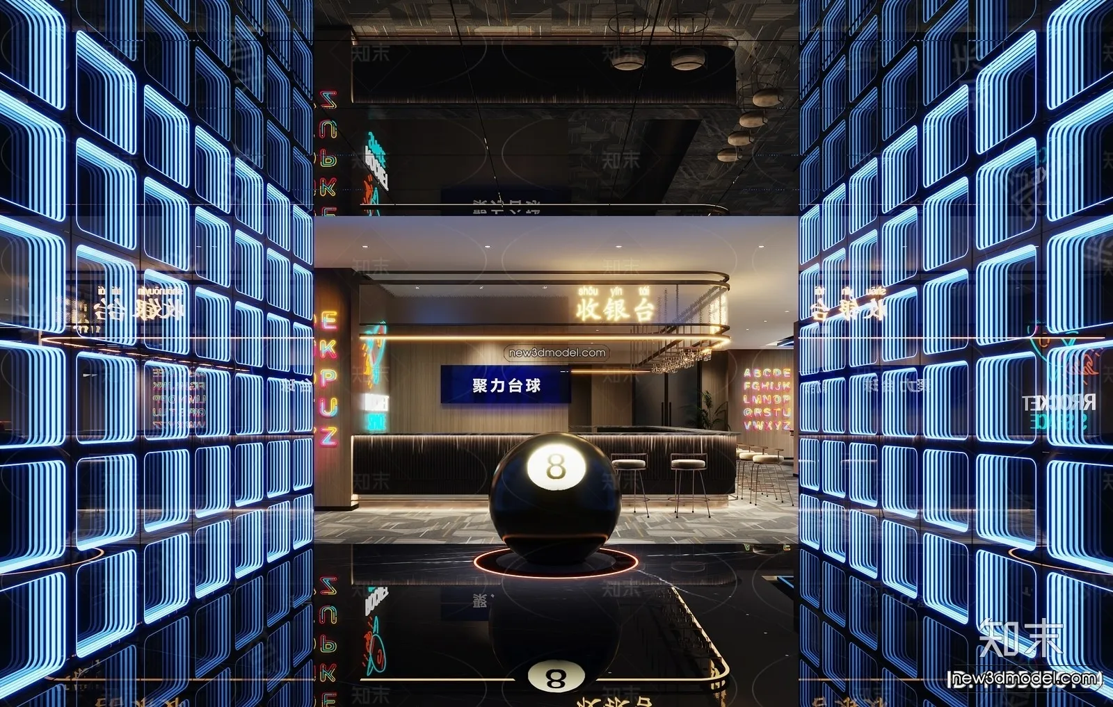 Interior 3D Models of Billiard - 3D Blocks - 021