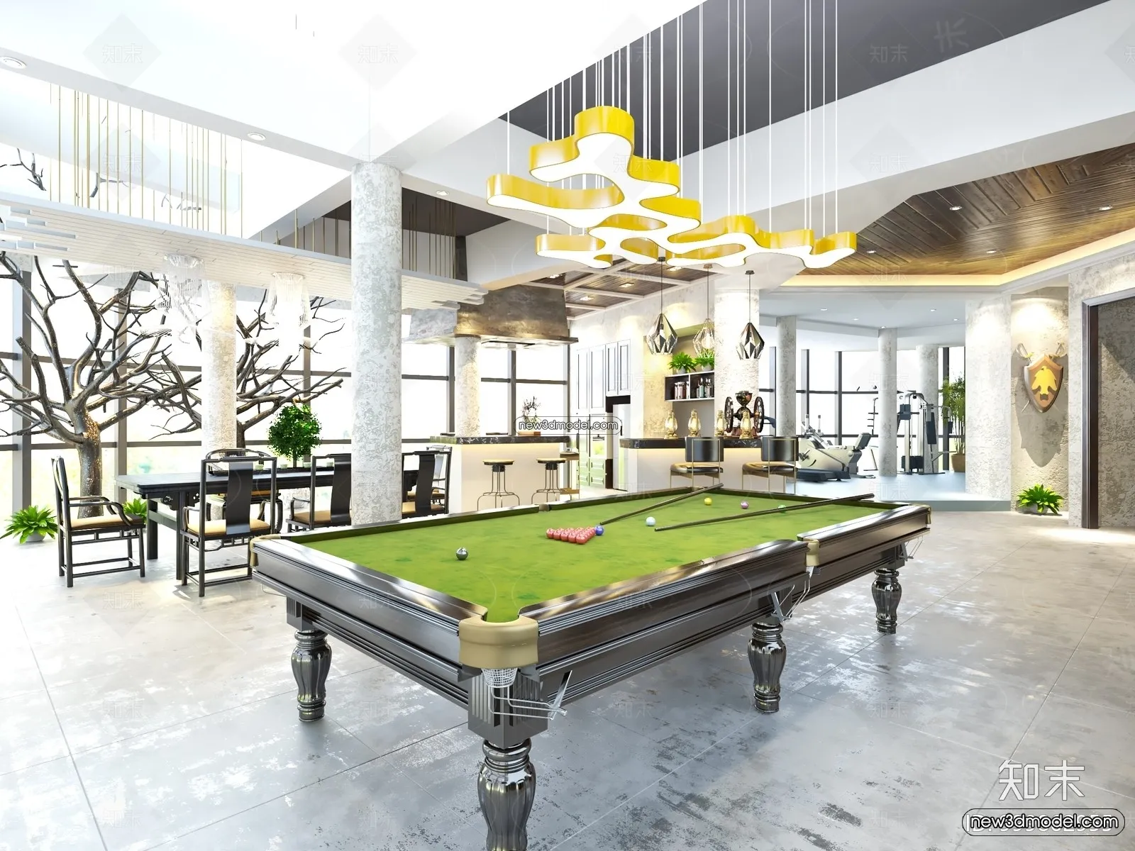 Interior 3D Models of Billiard - 3D Blocks - 025