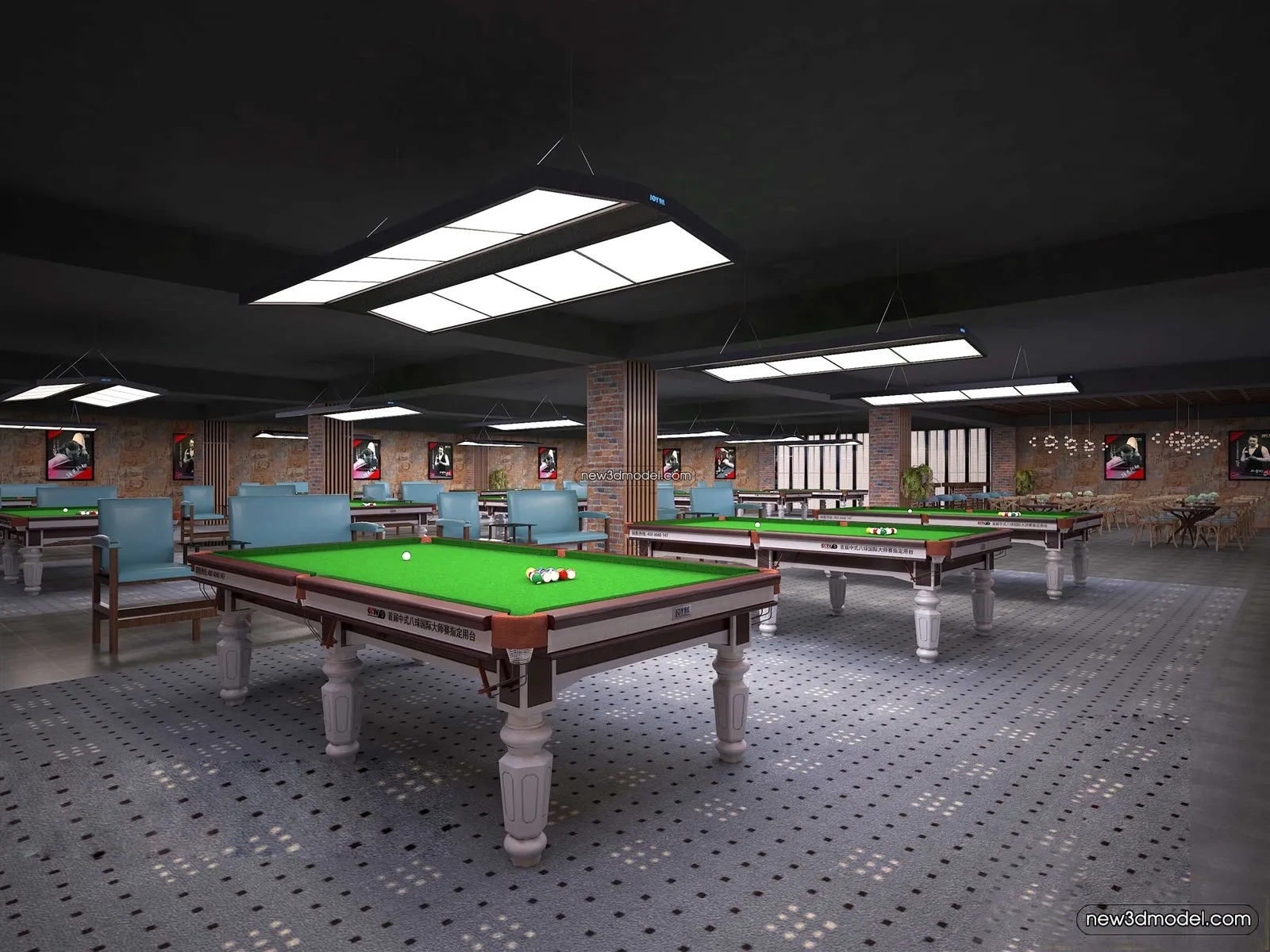 Interior 3D Models of Billiard - 3D Blocks - 032
