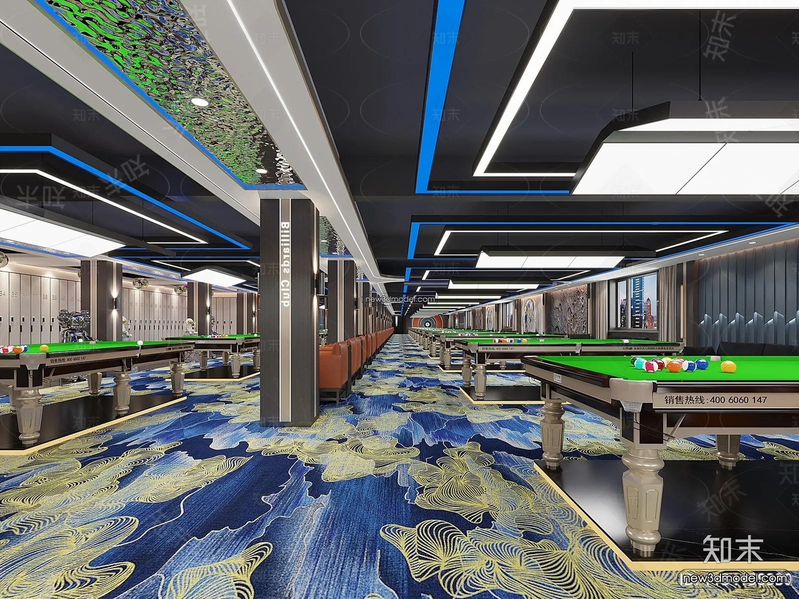 Interior 3D Models of Billiard - 3D Blocks - 043