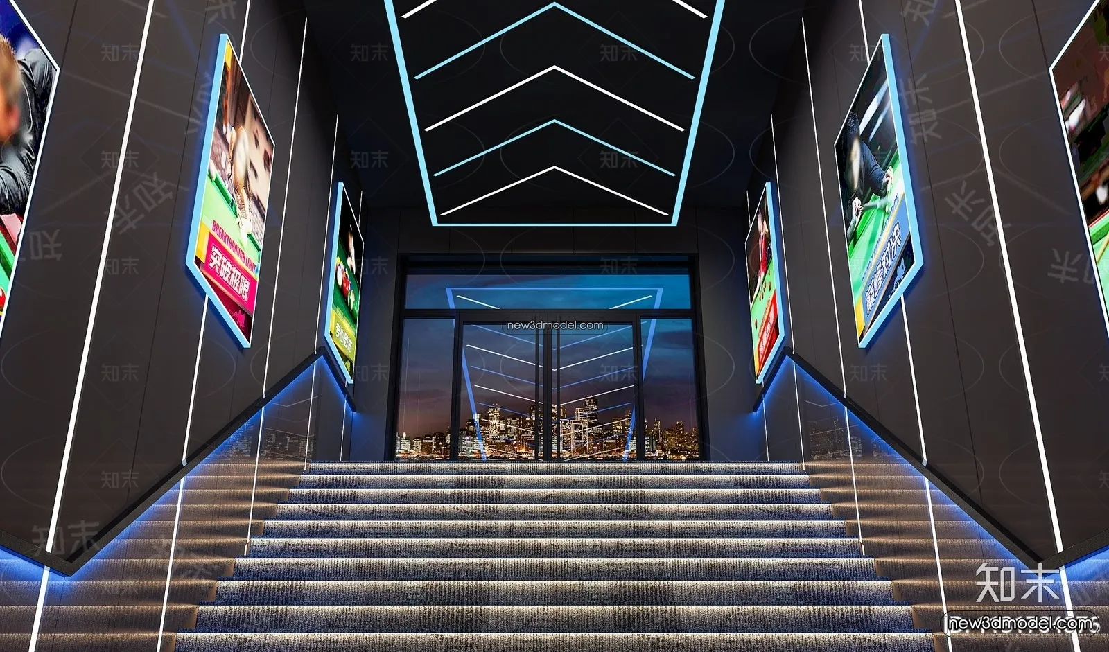 Interior 3D Models of Billiard - 3D Blocks - 052