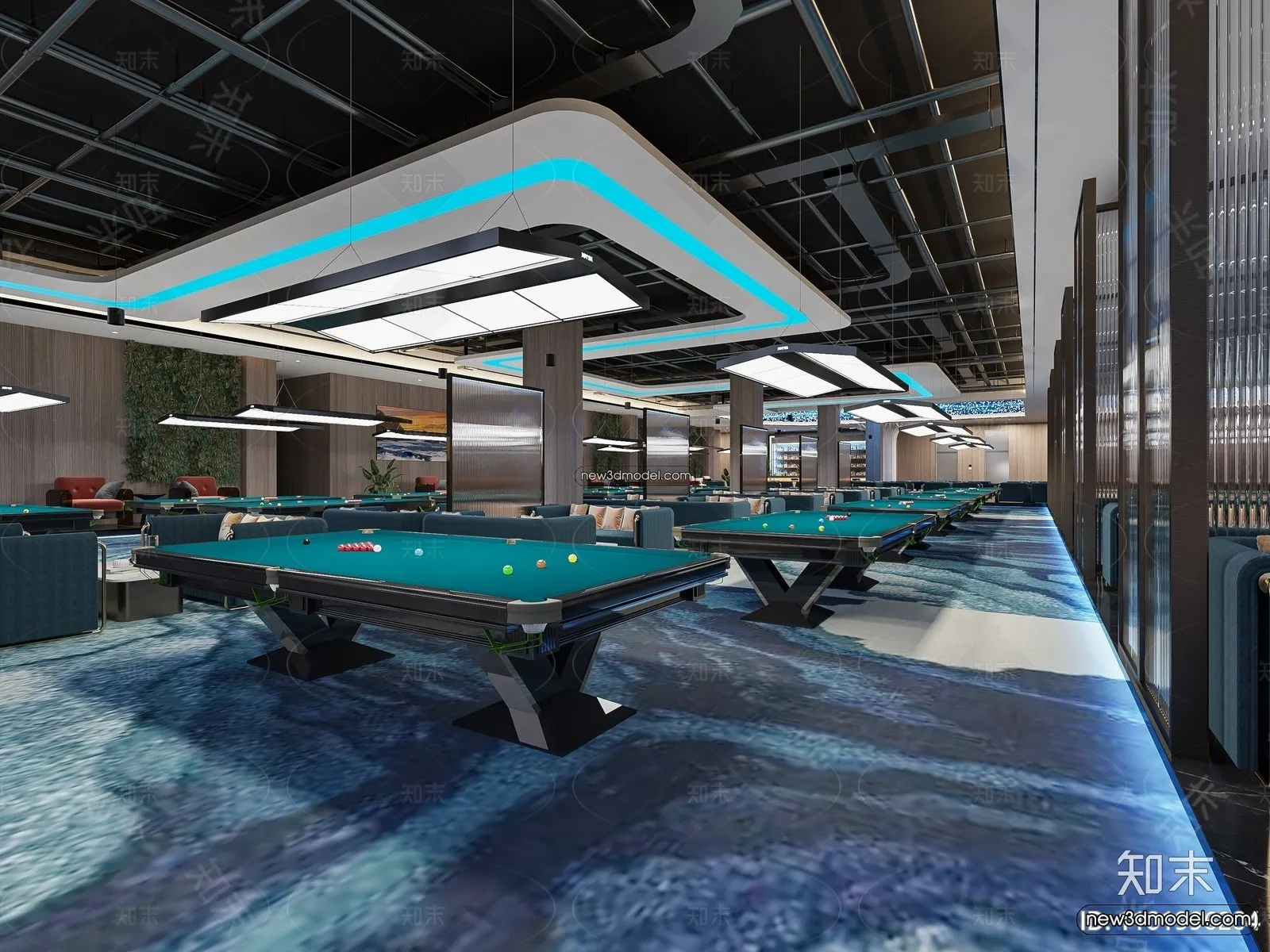 Interior 3D Models of Billiard - 3D Blocks - 060