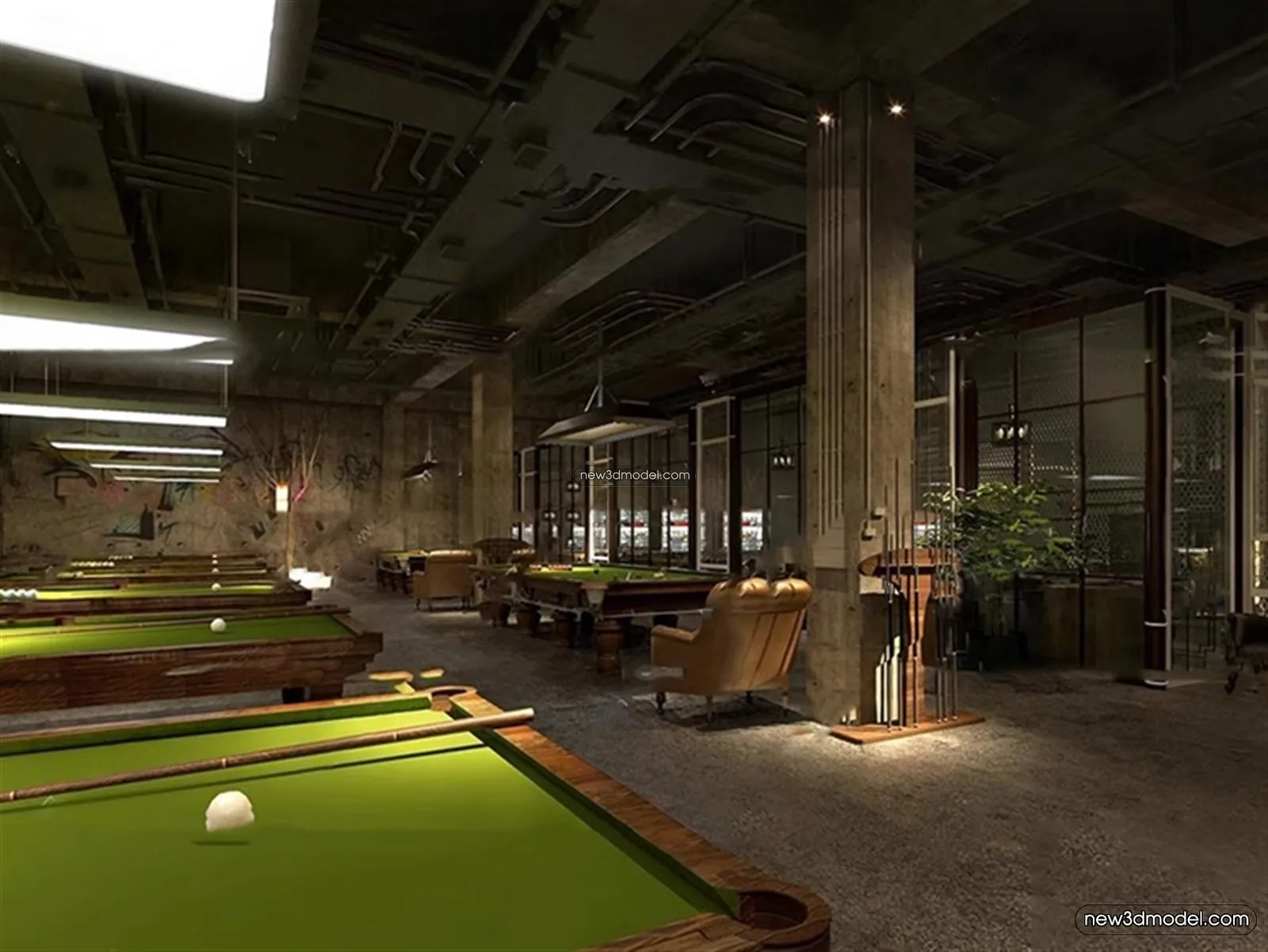 Interior 3D Models of Billiard - 3D Blocks - 061