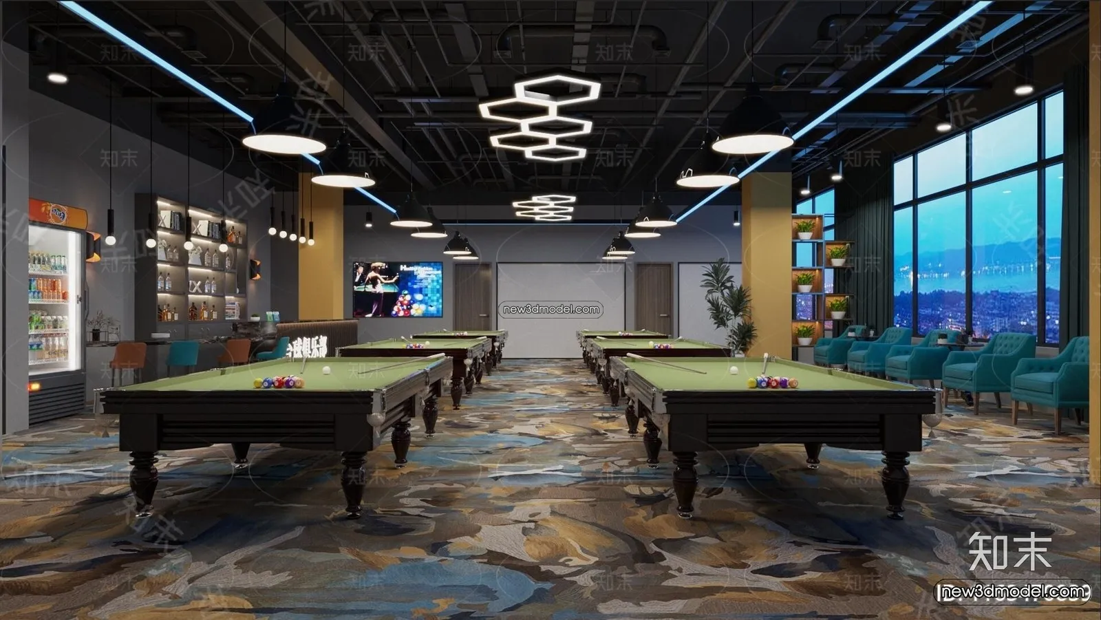 Interior 3D Models of Billiard - 3D Blocks - 062