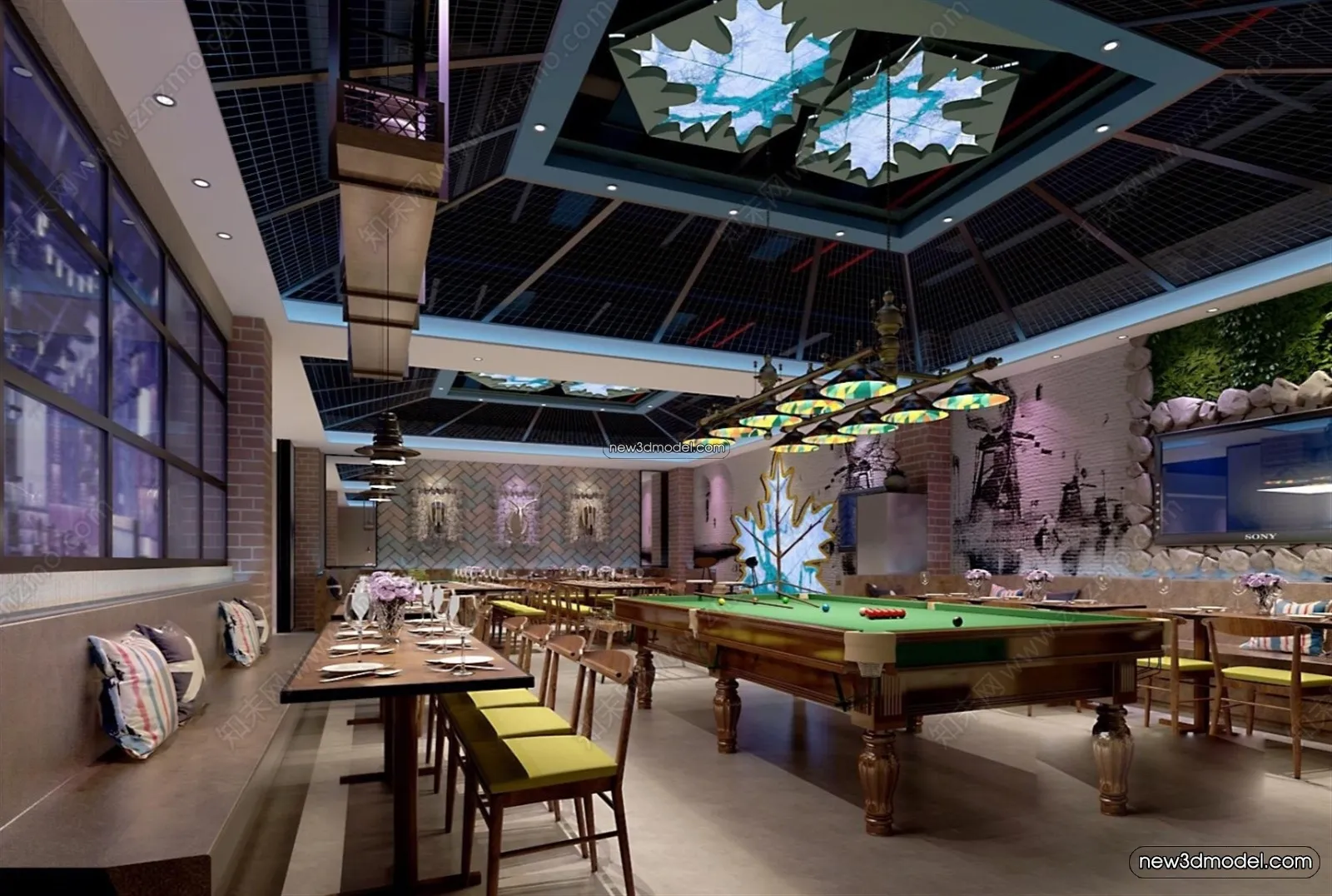 Interior 3D Models of Billiard - 3D Blocks - 064