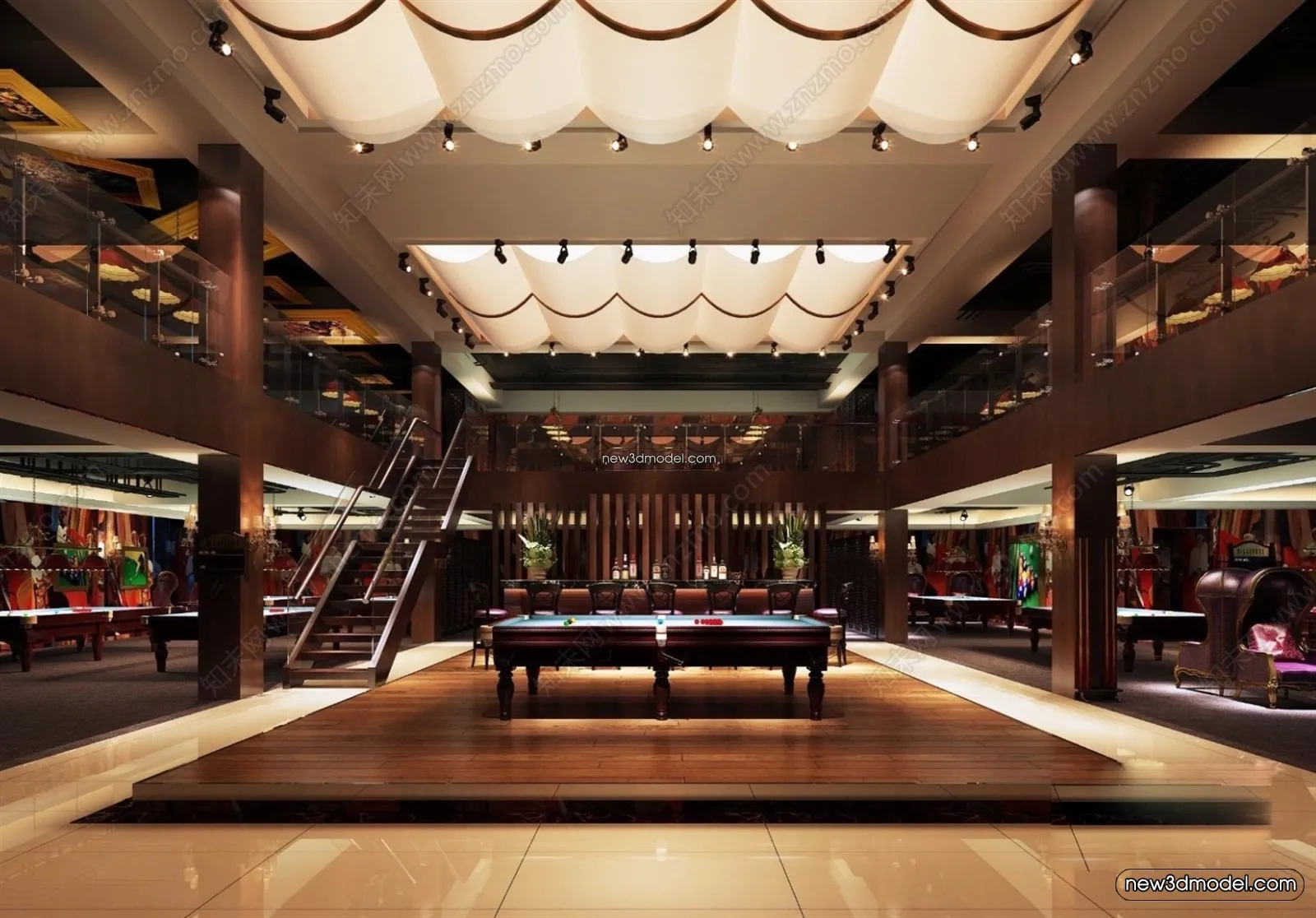 Interior 3D Models of Billiard - 3D Blocks - 065