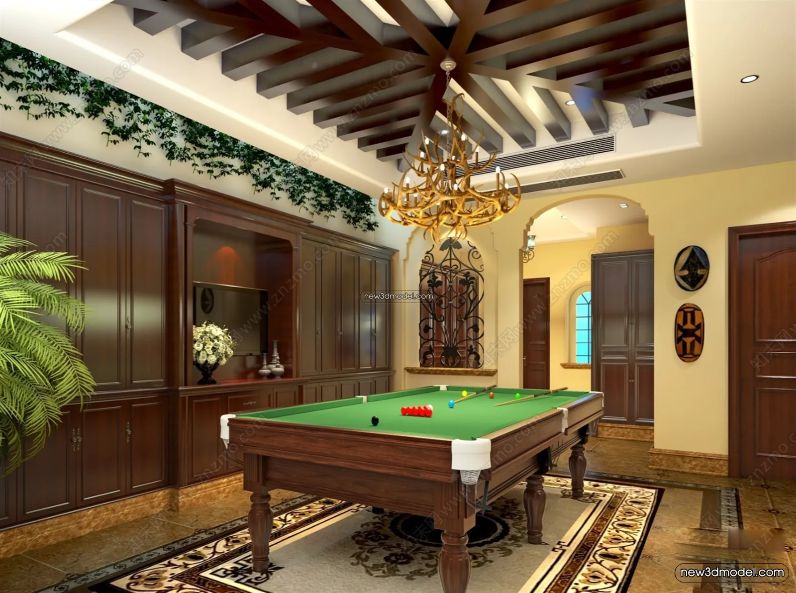 Interior 3D Models of Billiard - 3D Blocks - 067