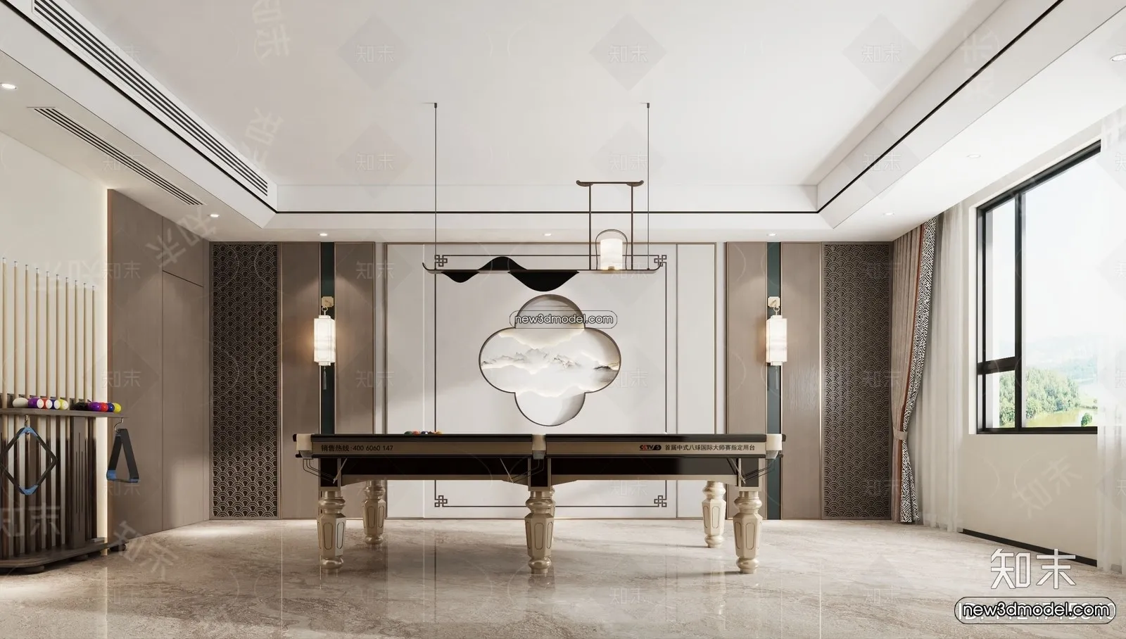 Interior 3D Models of Billiard - 3D Blocks - 068