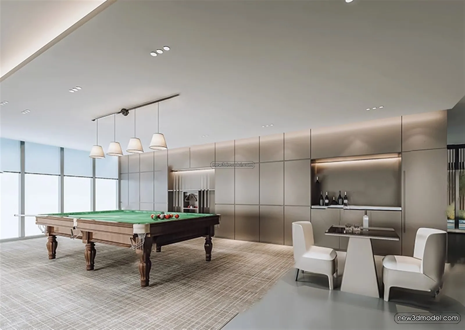 Interior 3D Models of Billiard - 3D Blocks - 073