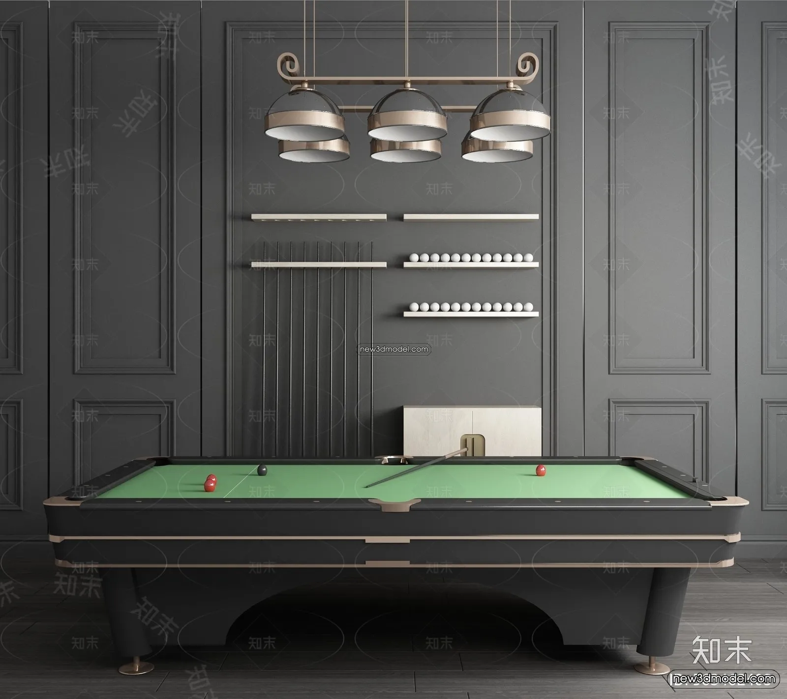 Interior 3D Models of Billiard - 3D Blocks - 076