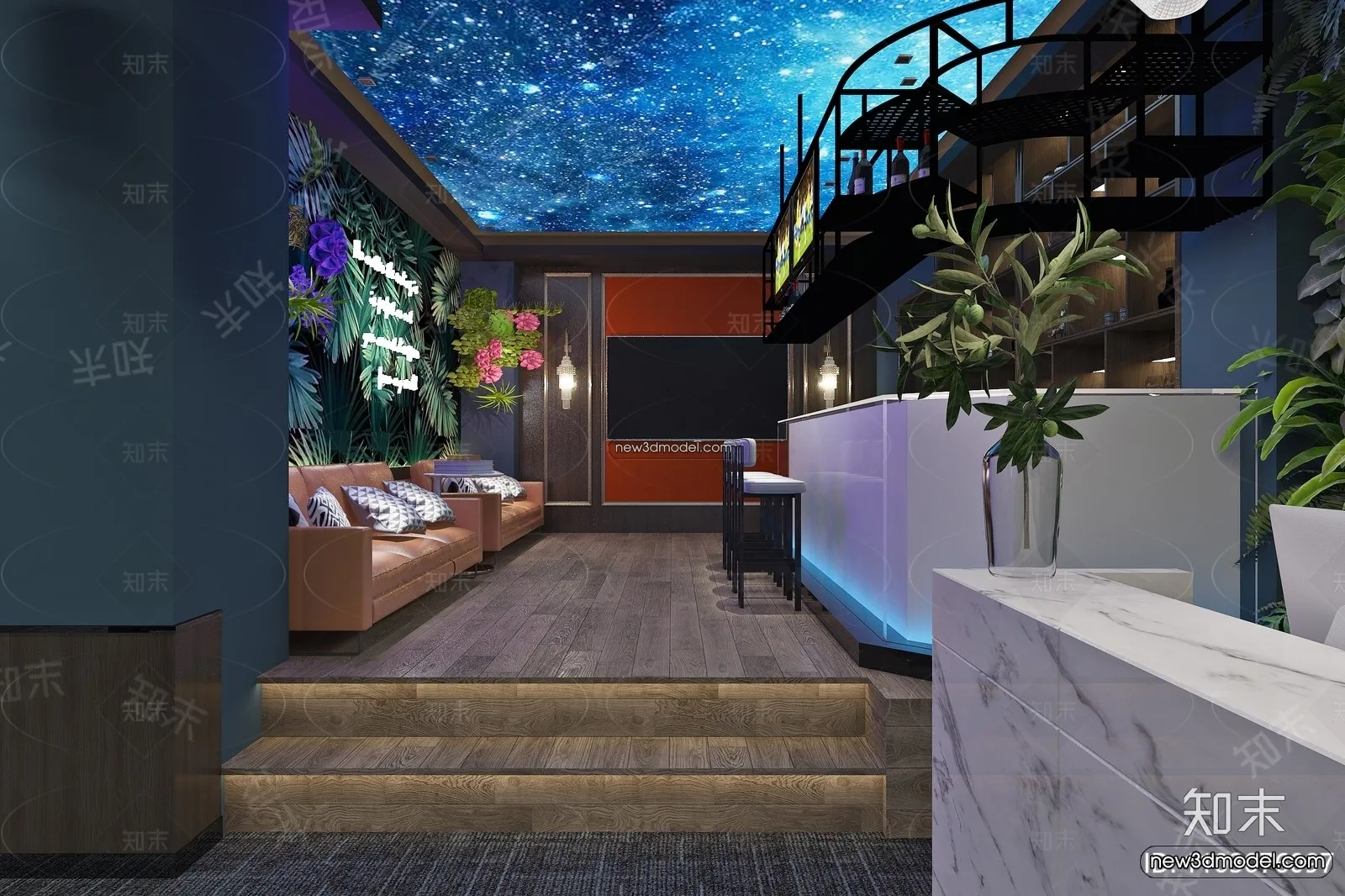 Interior 3D Models of Billiard - 3D Blocks - 084