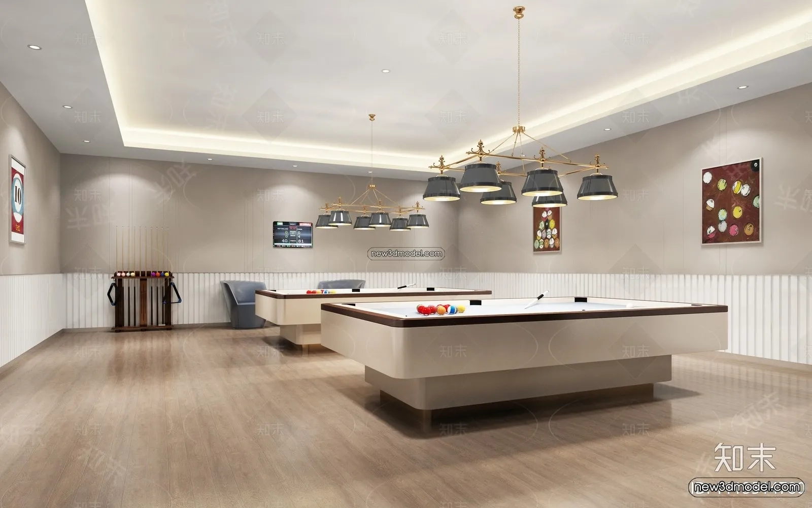 Interior 3D Models of Billiard - 3D Blocks - 086