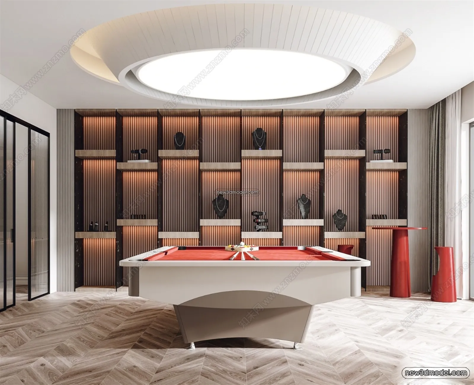 Interior 3D Models of Billiard - 3D Blocks - 088