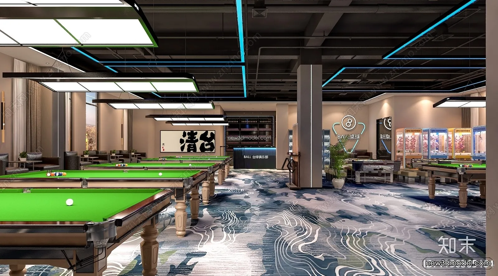 Interior 3D Models of Billiard - 3D Blocks - 090